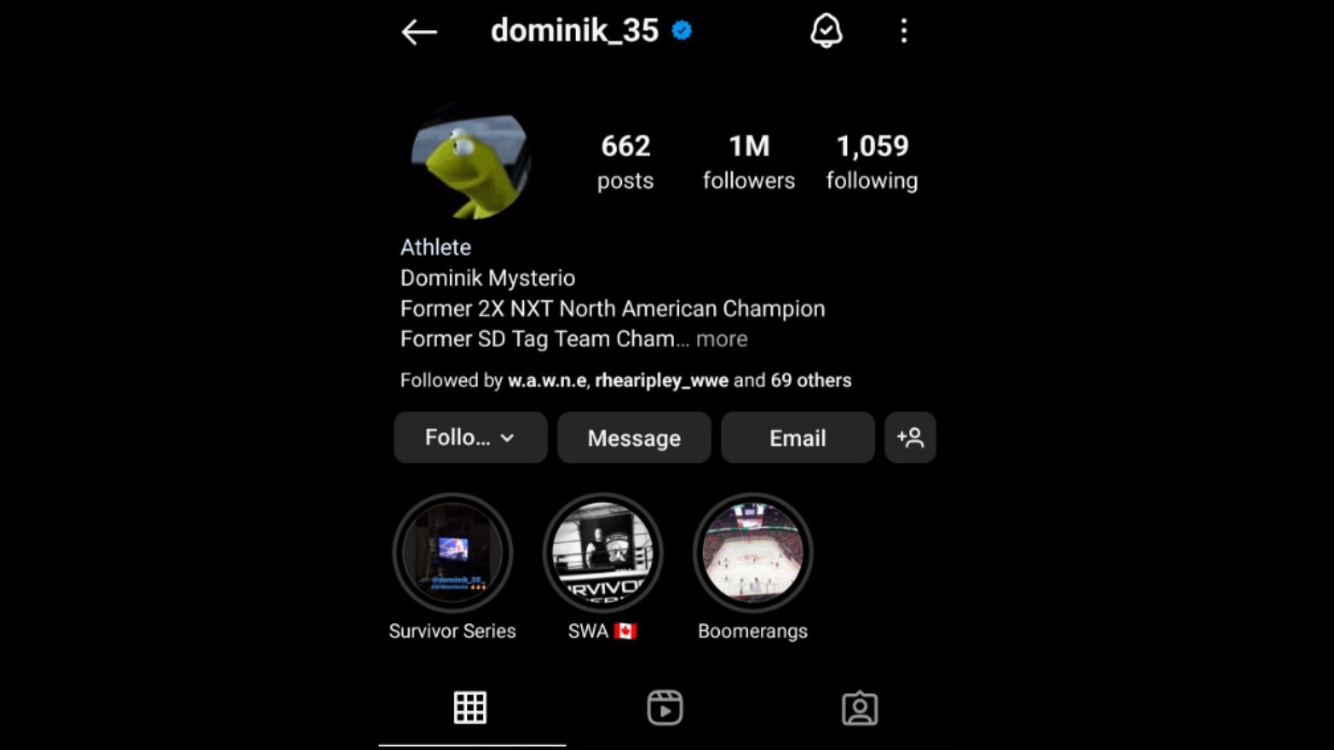 Dominik Myterio changed his profile picture to the meme he shared